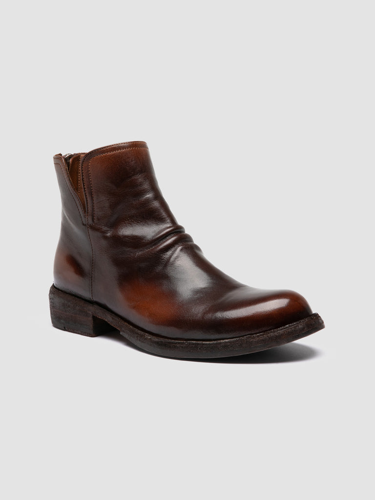 LEGRAND 169 - Brown Leather Zipped Boots