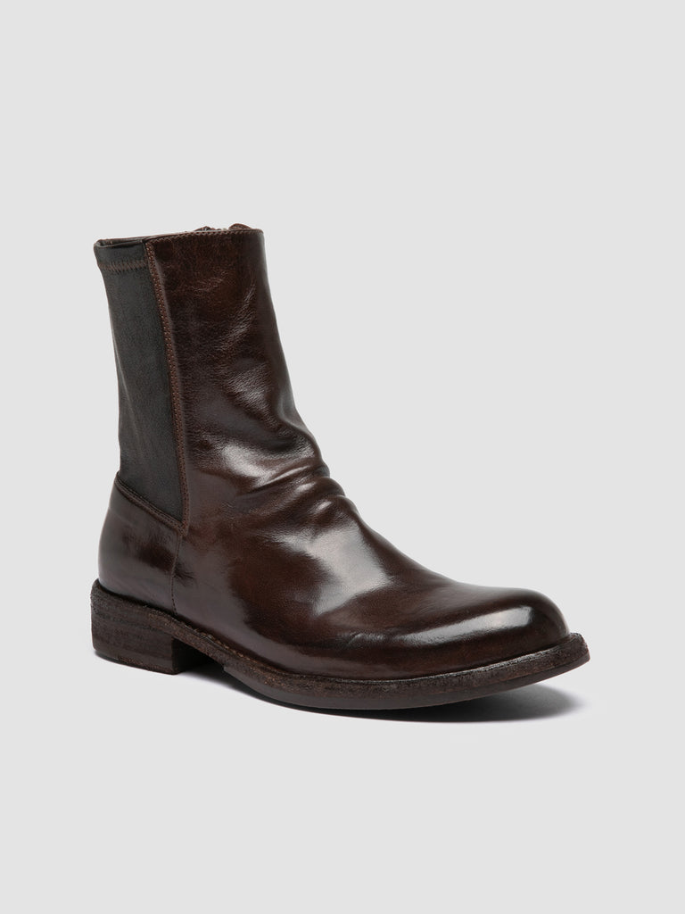 LEGRAND 171 - Dark Brown Leather Zipped Boots