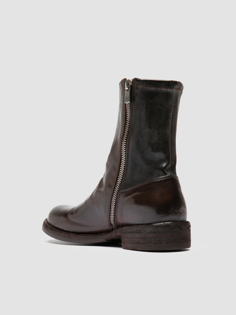 LEGRAND 171 - Dark Brown Leather Zipped Boots