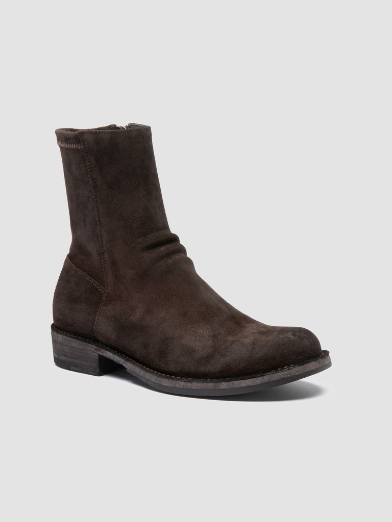 LEGRAND 171 - Dark Brown Suede Zipped Boots