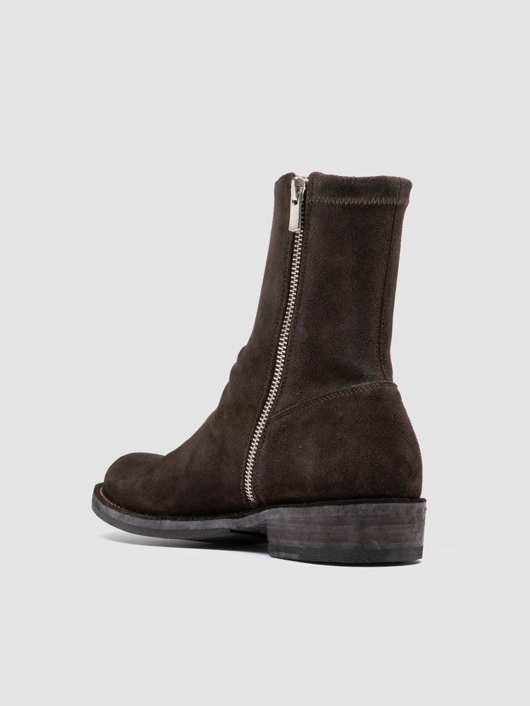 LEGRAND 171 - Dark Brown Suede Zipped Boots