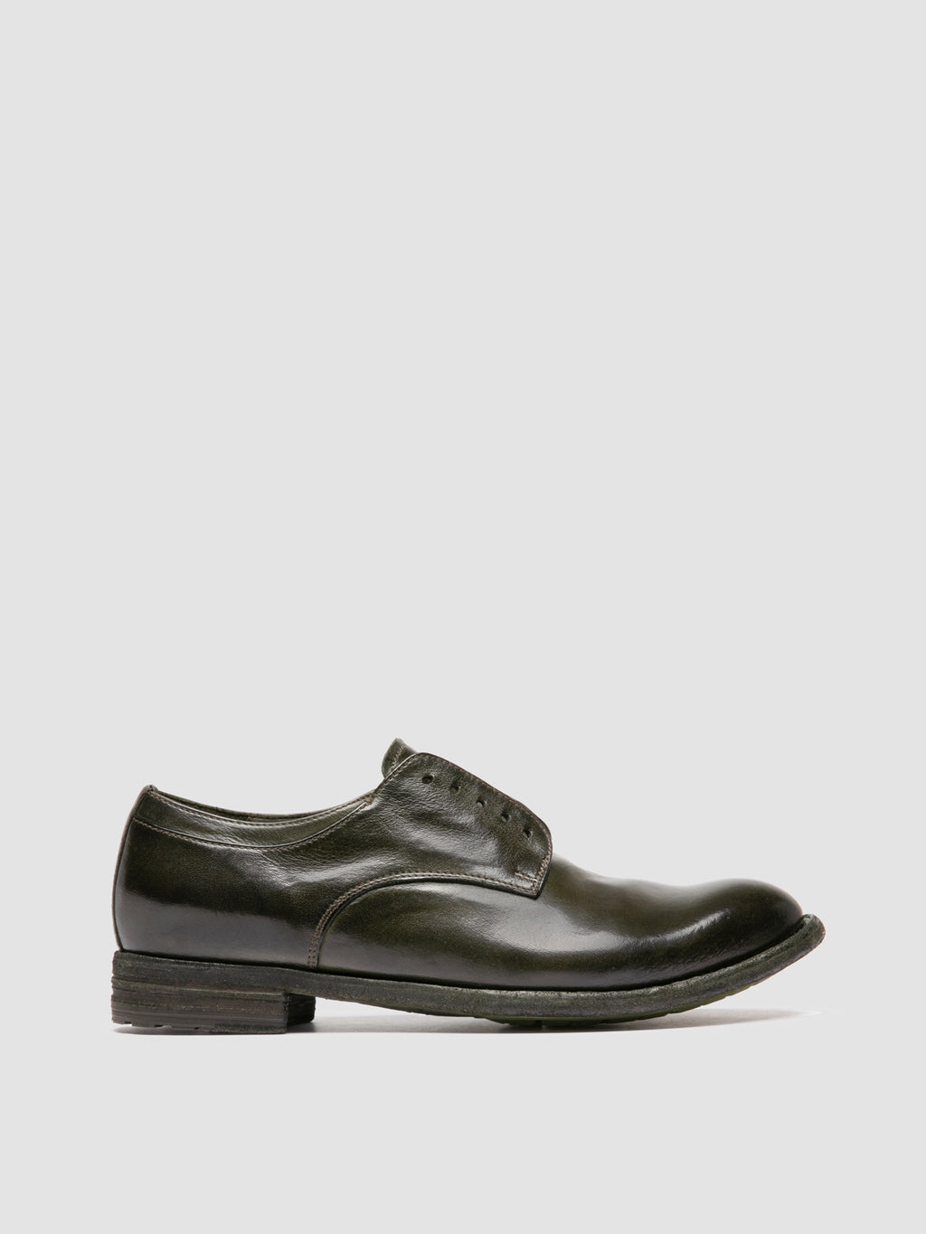 LEXIKON 012 - Dark Green Leather Derby Shoes - 0