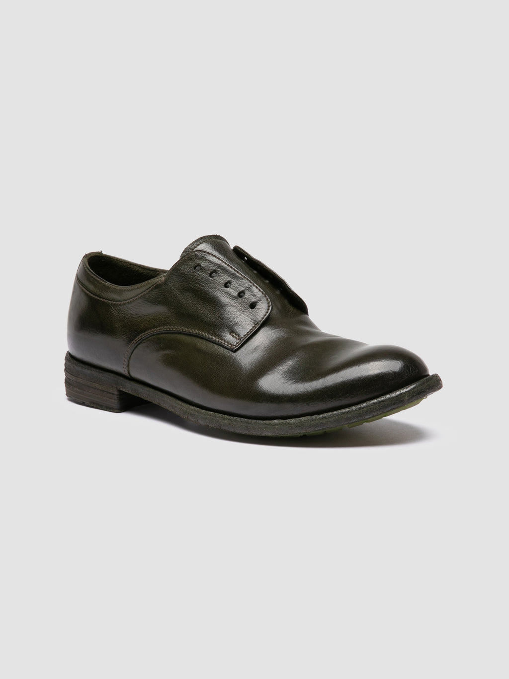LEXIKON 012 - Dark Green Leather Derby Shoes - 2