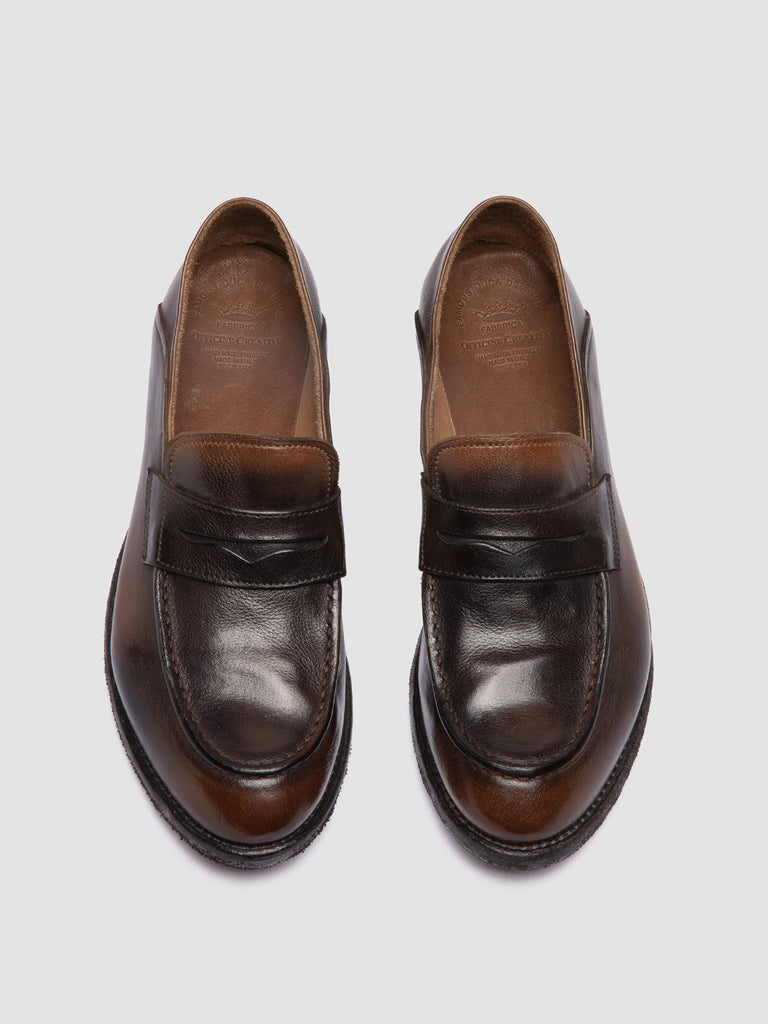 LEXIKON 140 Caffè/Supernero - Brown Leather Penny Loafers