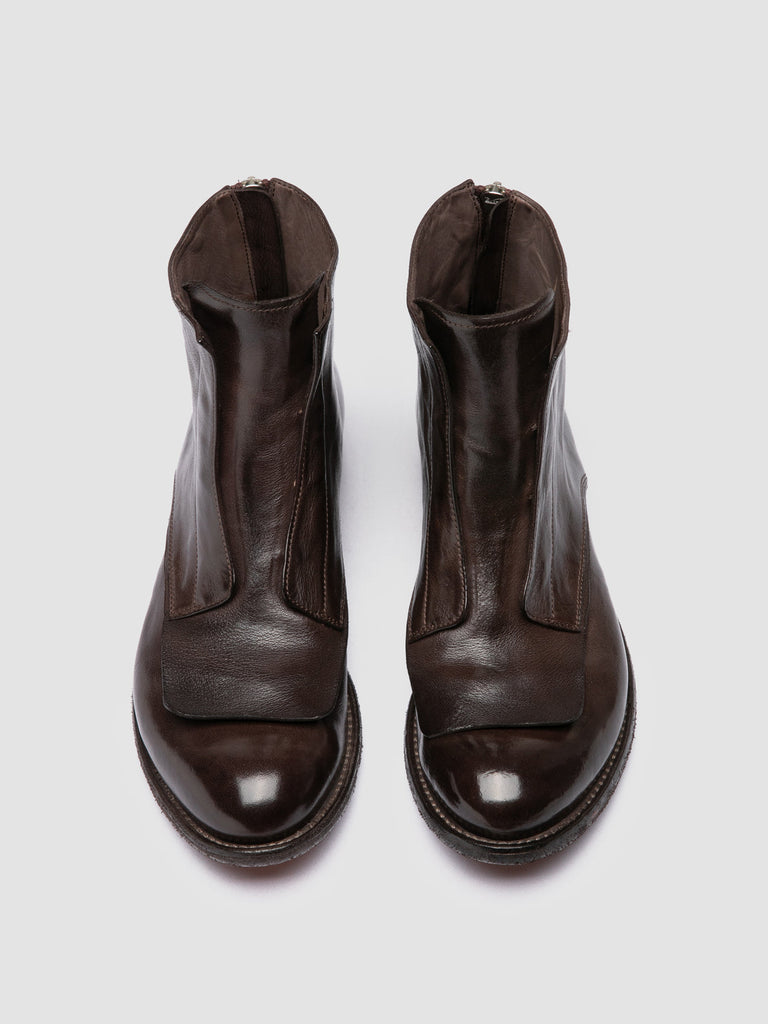 LEXIKON 160 - Dark Brown Leather Zipped Boots