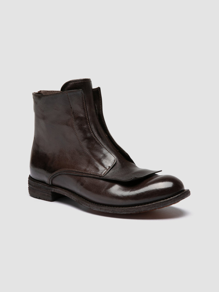 LEXIKON 160 - Dark Brown Leather Zipped Boots