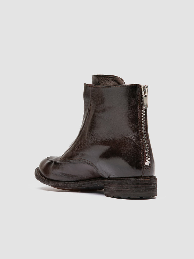 LEXIKON 160 - Dark Brown Leather Zipped Boots