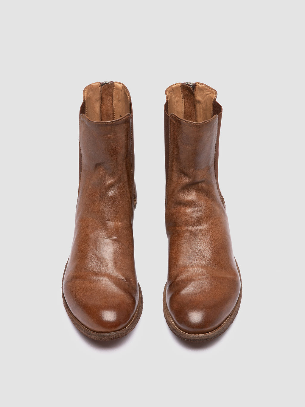 LEXIKON 551 - Brown Leather Zipped Boots