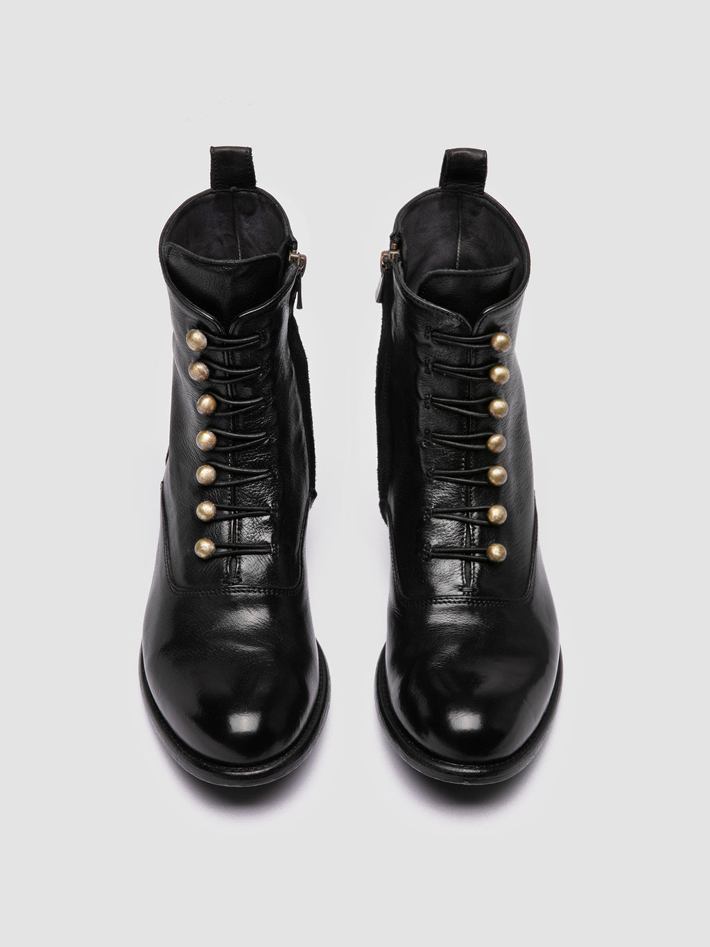 LIS 006 - Black Leather Zipped Boots Women Officine Creative -2