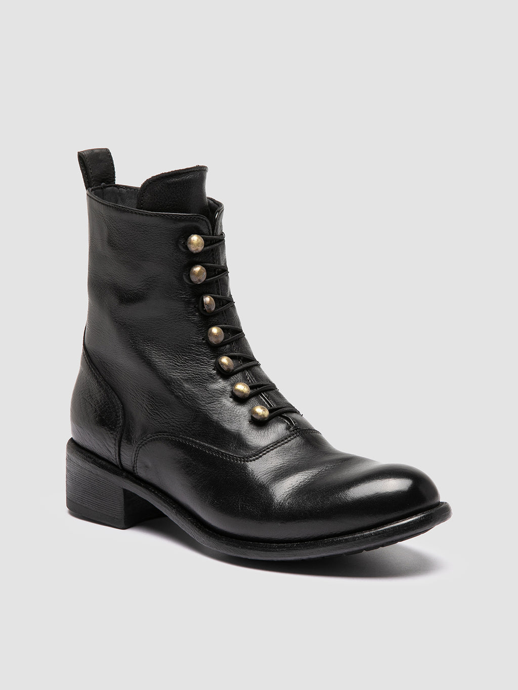 LIS 006 - Black Leather Zipped Boots Women Officine Creative -3