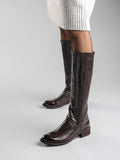 LISON 035 - Black Stretch Leather Boots - 5