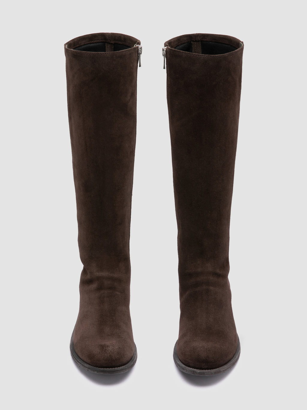 LISON 035 - Dark Brown Stretch Suede Boots - 1