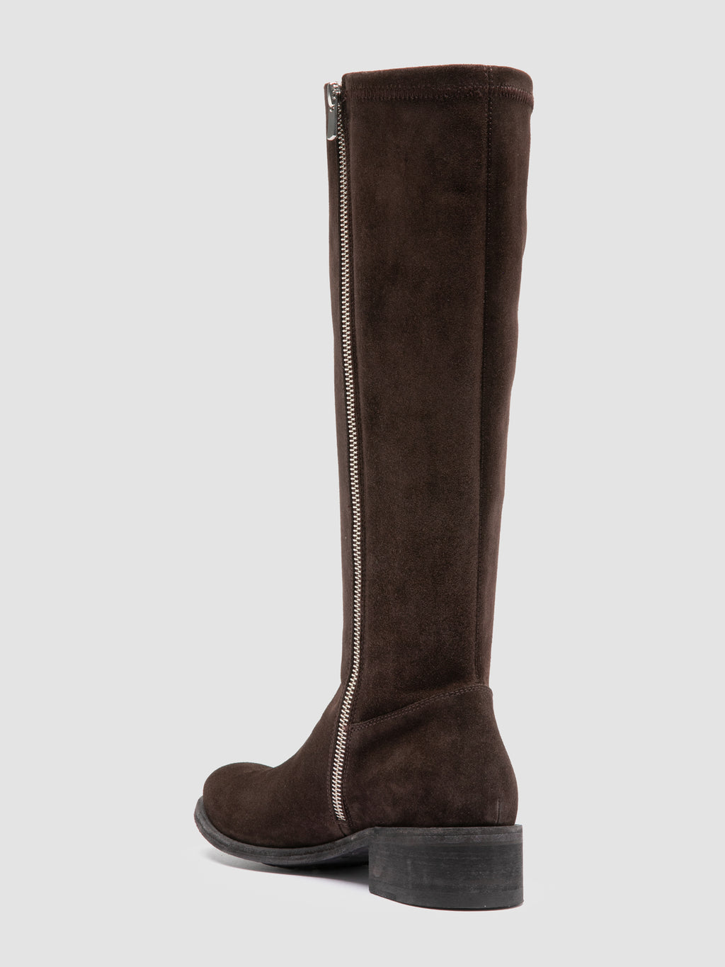 LISON 035 - Dark Brown Stretch Suede Boots - 3