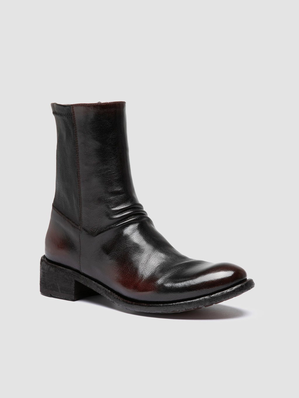 LISON 041 - Dark Burgundy Leather Ankle Boots - 2