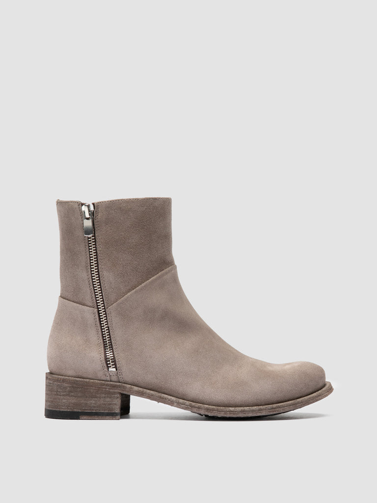 LISON 066 - Grey Suede Zipped Boots