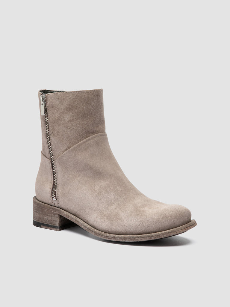 LISON 066 - Grey Suede Zipped Boots