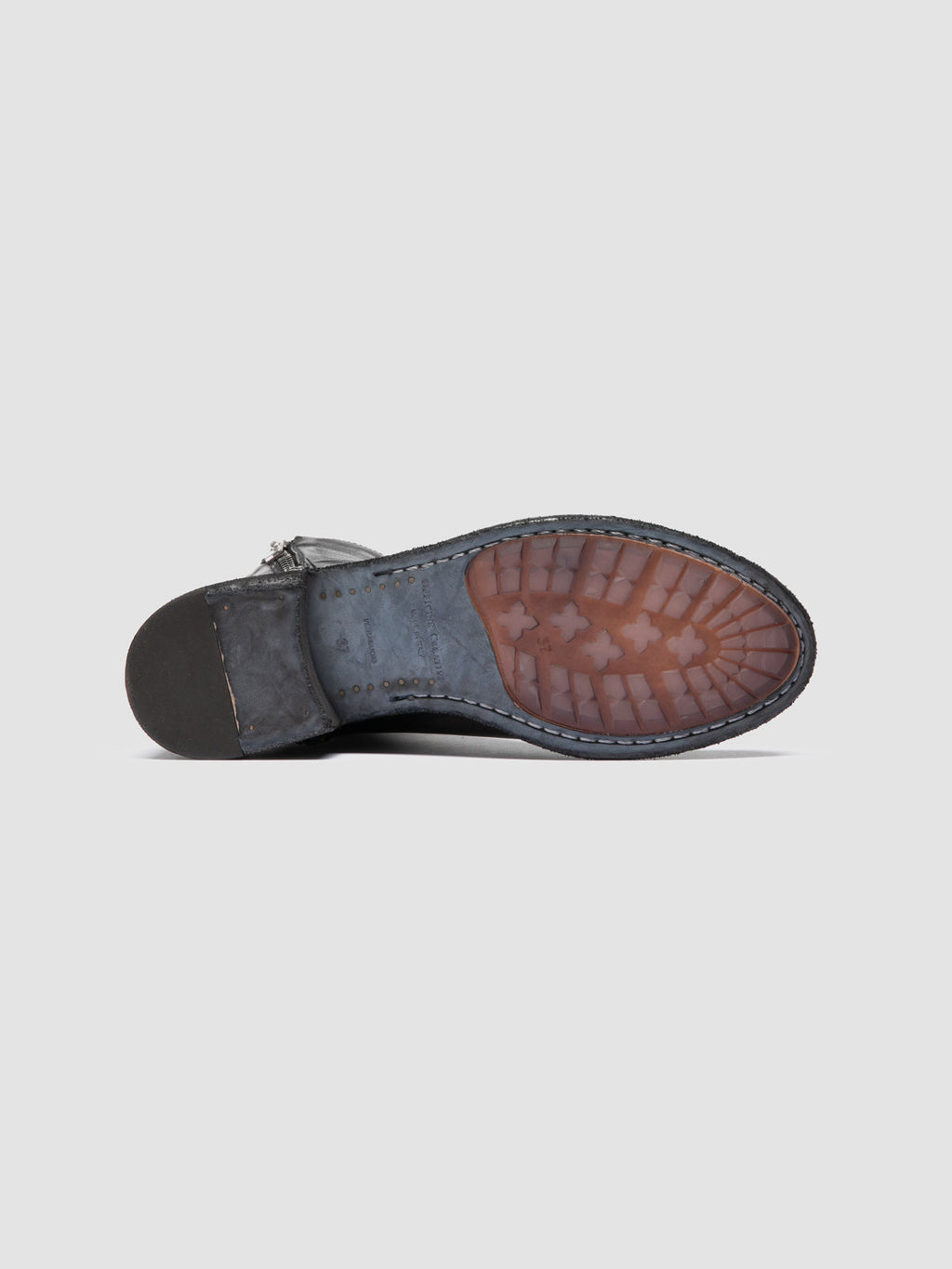 LISON 066 - Dark Grey Leather Zipped Boots - 4