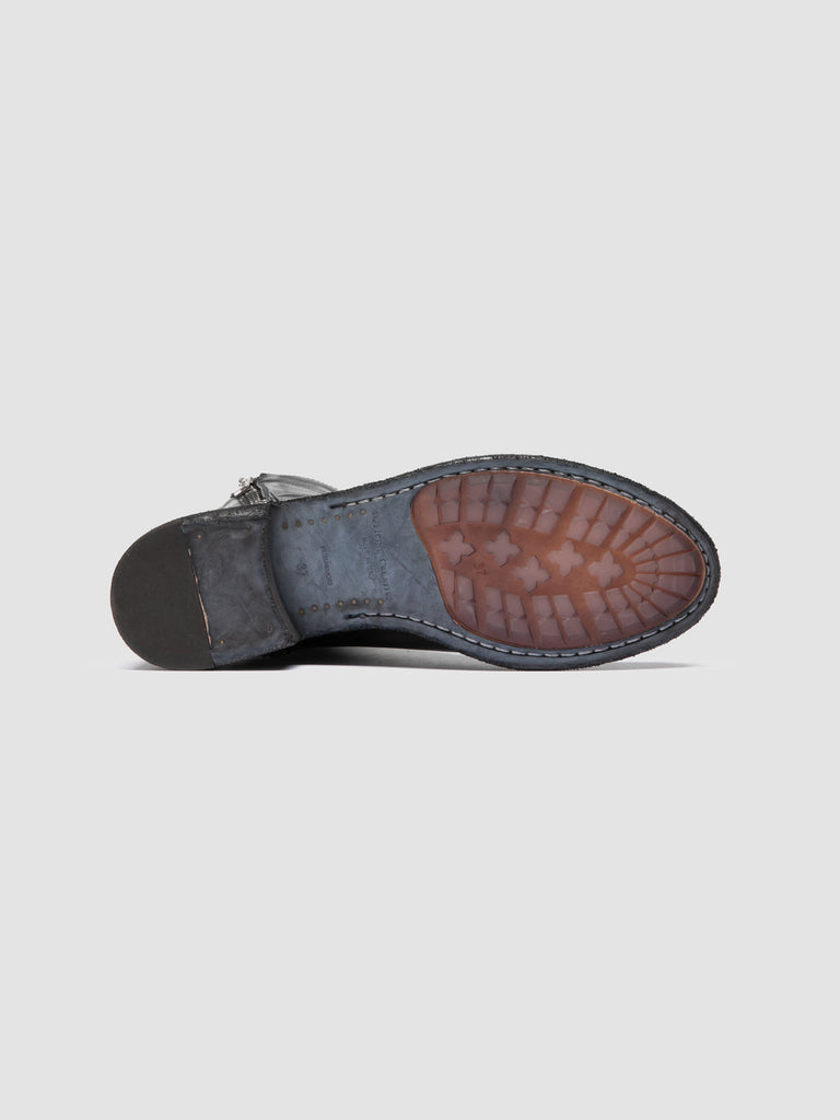 LISON 066 - Dark Grey Leather Zipped Boots