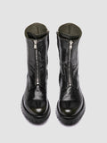 LORAINE 015 - Dark Green Leather Zipped Boots - 1