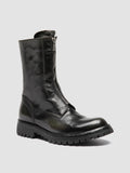 LORAINE 015 - Dark Green Leather Zipped Boots - 2