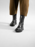 LORAINE 015 - Black Leather Zip Boots