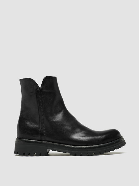 Womens BlackLeather Zip Boots: LORAINE 017 – Officine Creative