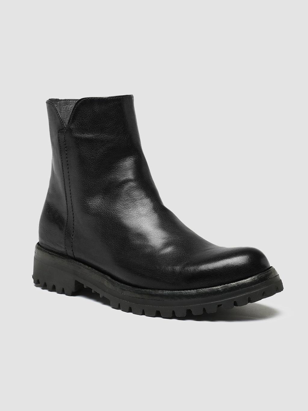 LORAINE 017 - BlackLeather Zip Boots