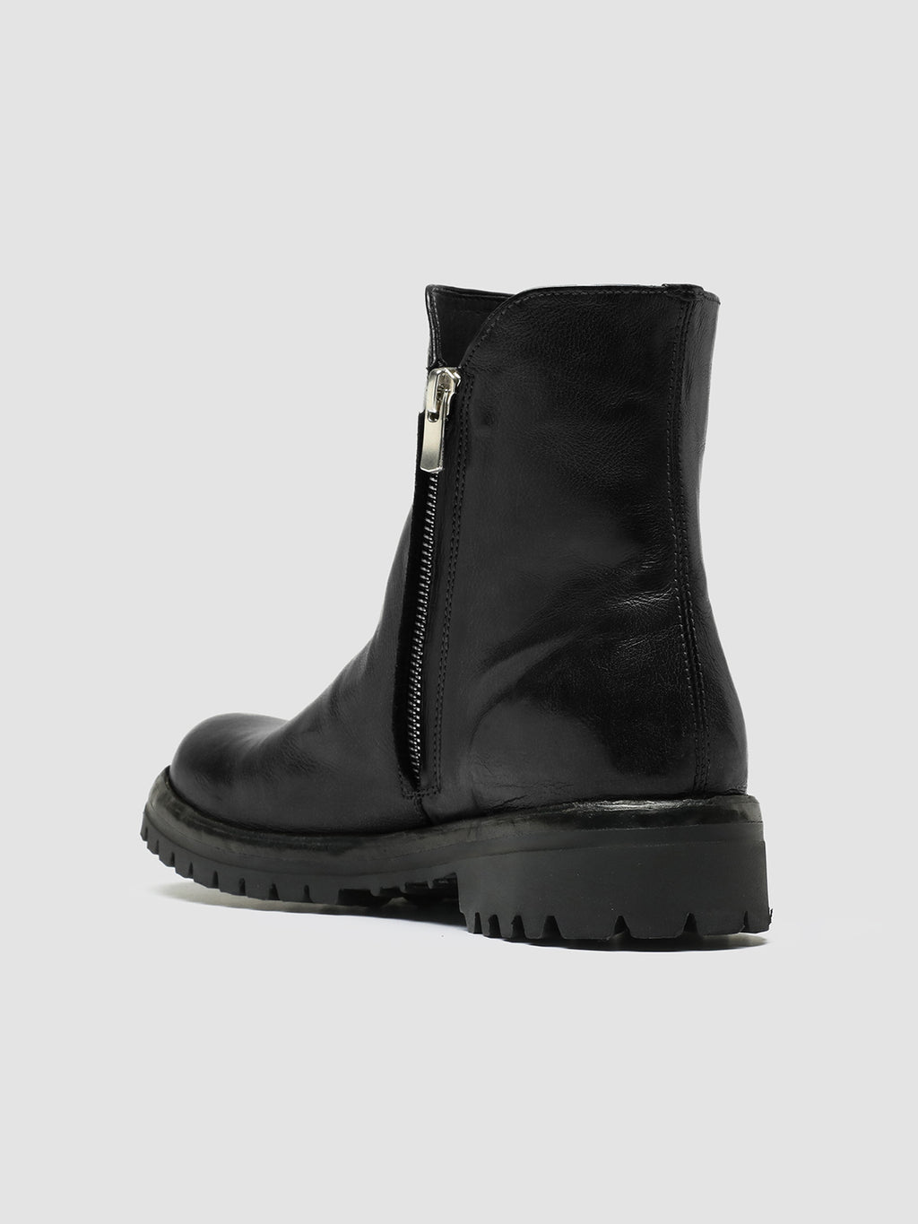 LORAINE 017 - BlackLeather Zip Boots