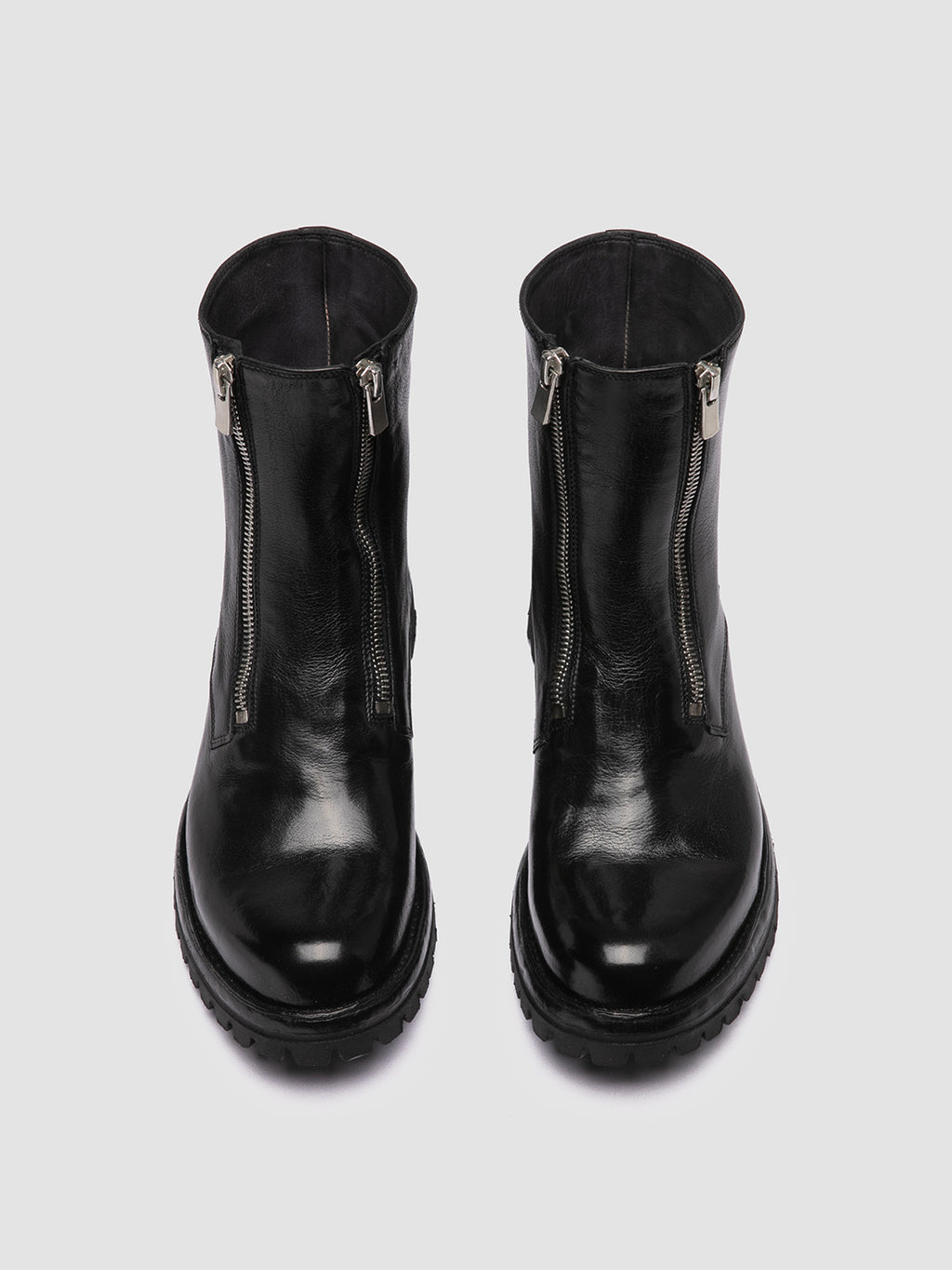 LORAINE 026 - Black Leather Zipped Boots Women Officine Creative -2