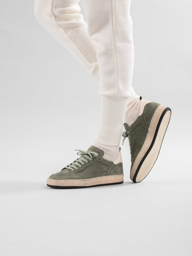 MAGIC 102 - Green Suede and Leather Low Top Sneakers