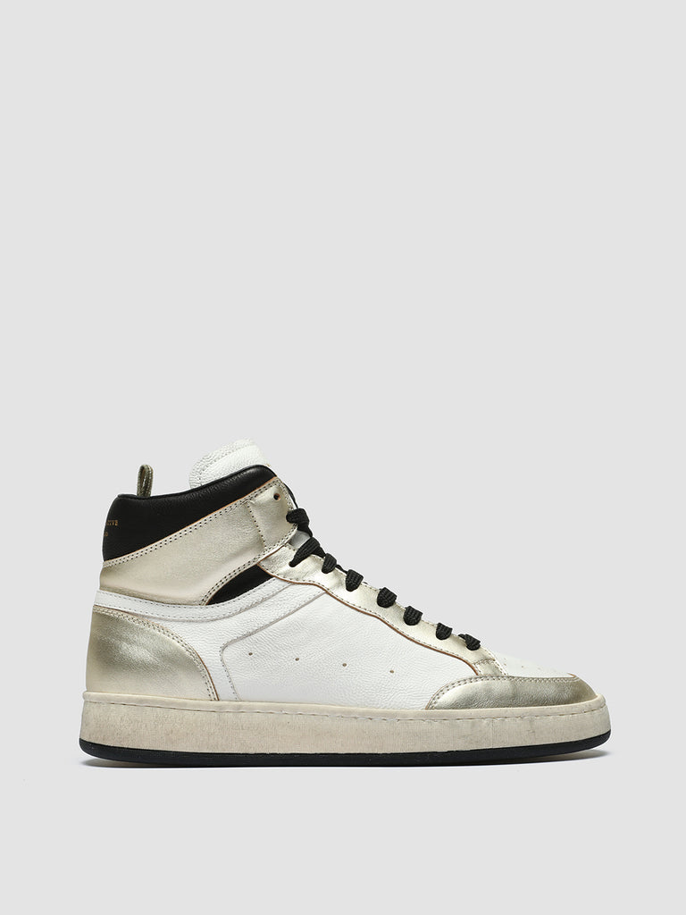 MAGIC 106 - White Leather and Suede High Top Sneakers