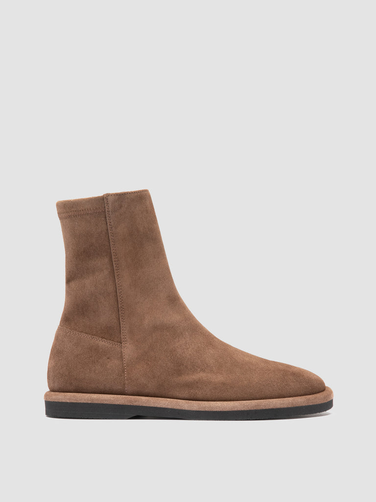 MARJORY 106 - Brown Suede Zipped Boots