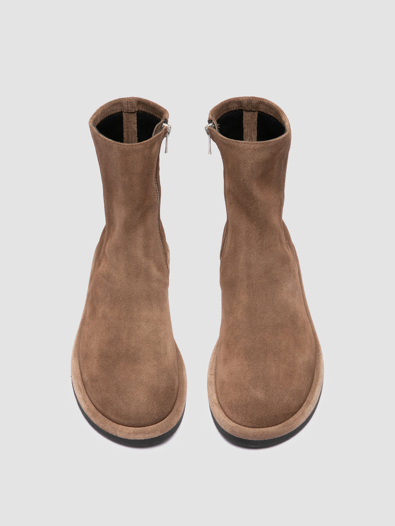 MARJORY 106 - Brown Suede Zipped Boots
