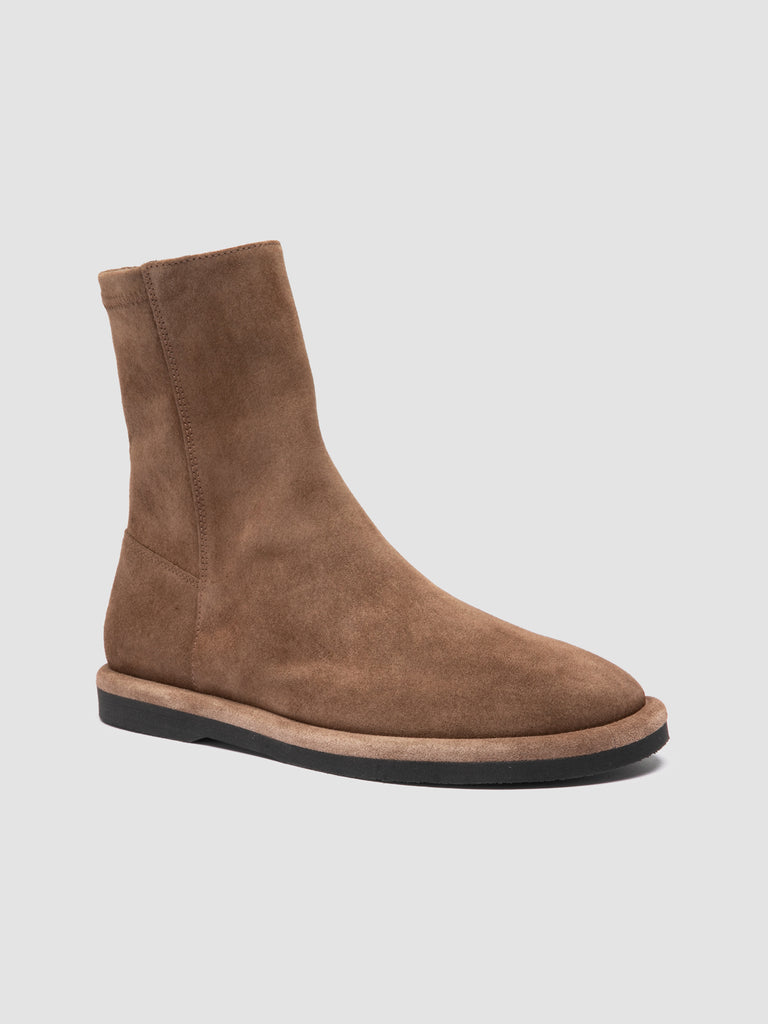 MARJORY 106 - Brown Suede Zipped Boots