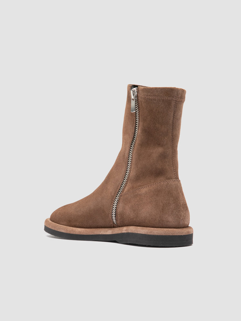 MARJORY 106 - Brown Suede Zipped Boots