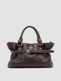MEG 002 - Dark Brown Leather Handle Bag - 0