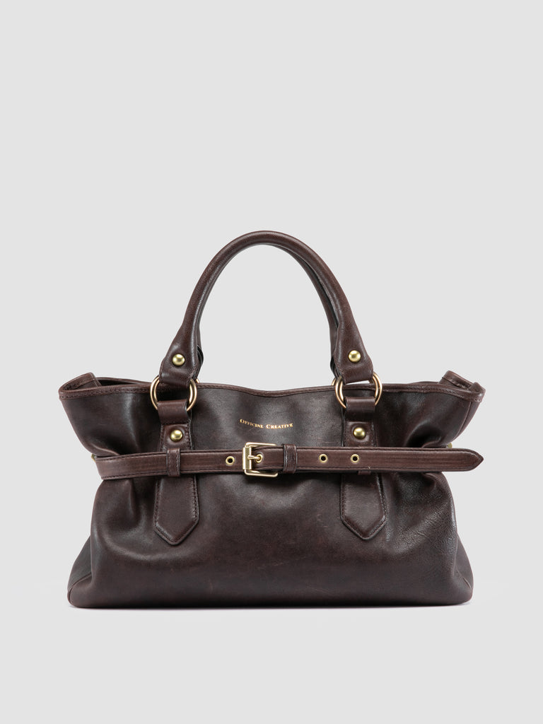MEG 002 - Dark Brown Leather Handle Bag