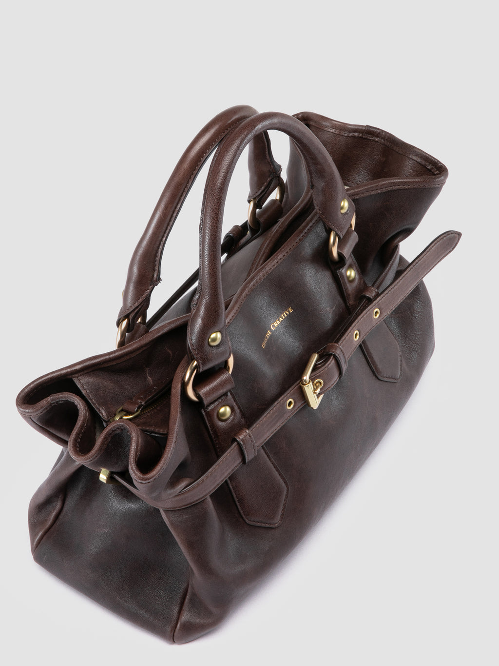 MEG 002 - Dark Brown Leather Handle Bag - 1