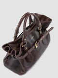 MEG 002 - Dark Brown Leather Handle Bag - 1