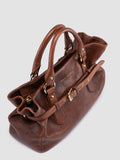 MEG 002 - Dark Brown Leather Handle Bag - 1