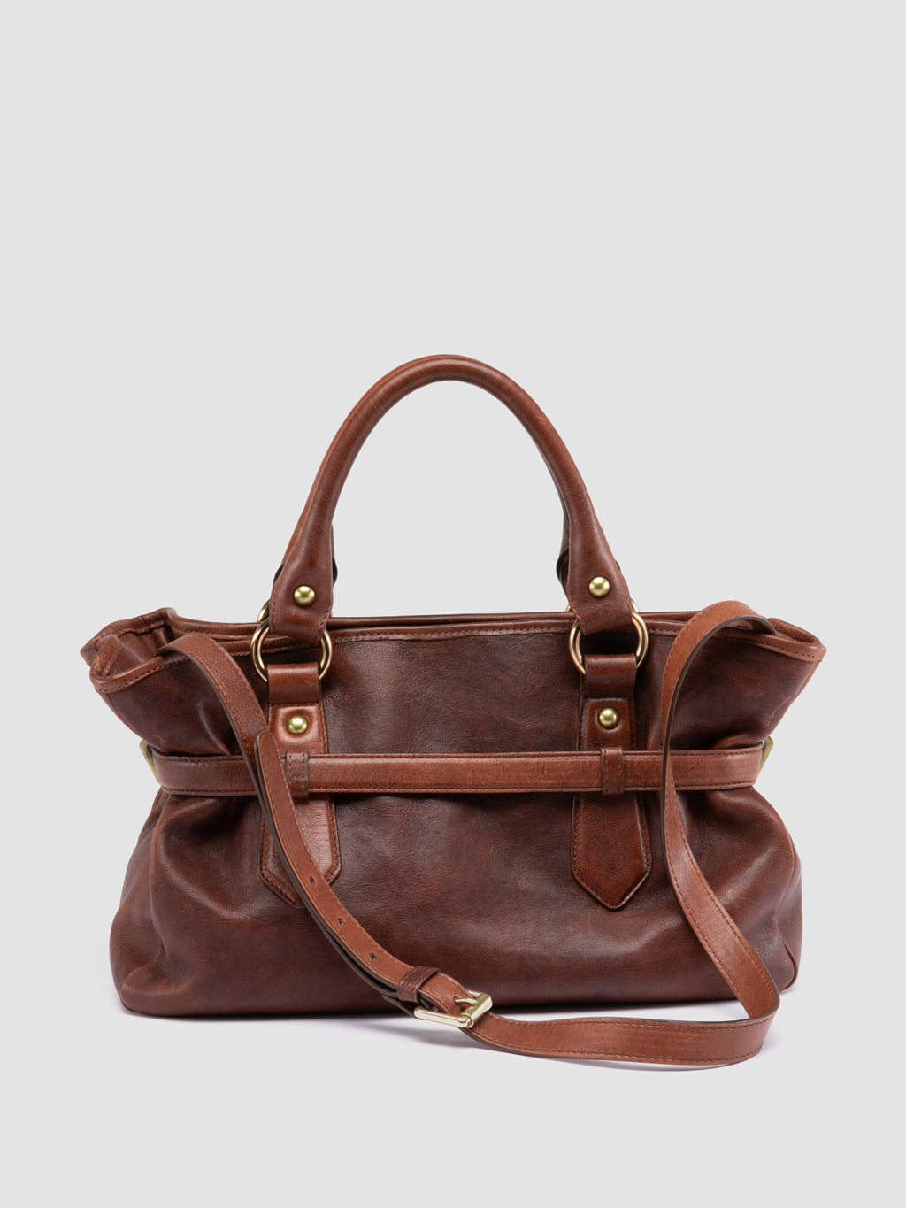 MEG 002 - Dark Brown Leather Handle Bag - 3