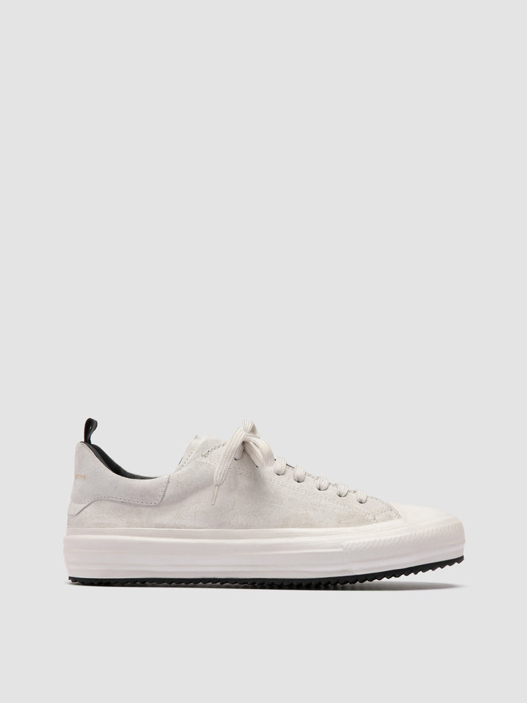 MES 009 Bianco - White Leather and Suede Low Top Sneakers