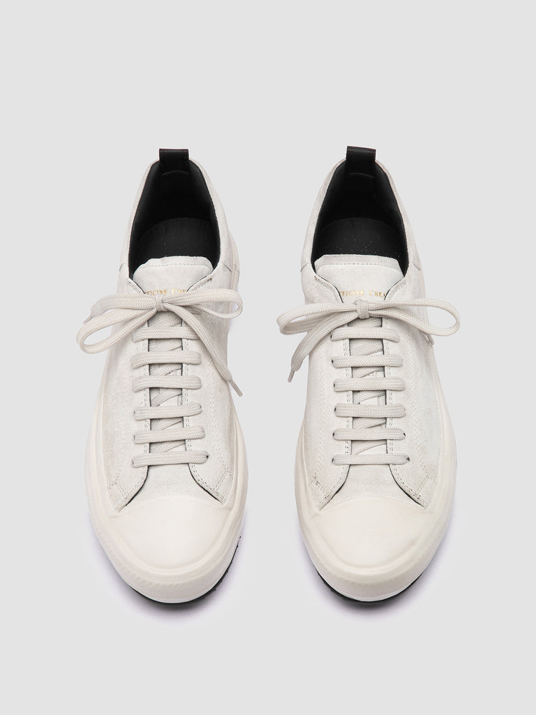 MES 009 Bianco - White Leather and Suede Low Top Sneakers