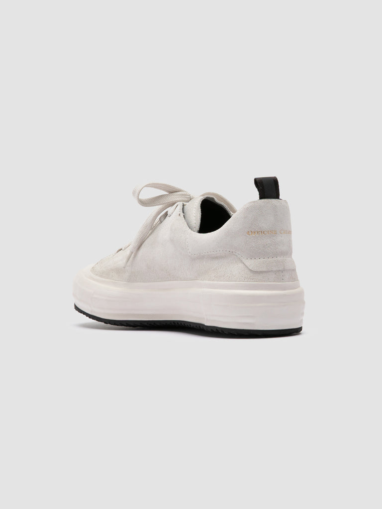MES 009 - White Leather and Suede Low Top Sneakers