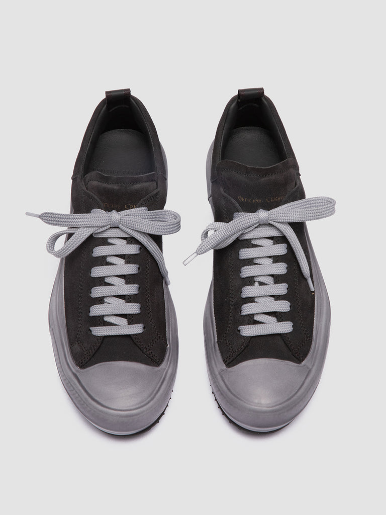 MES 105 - Black Leather and Suede Low Top Sneakers