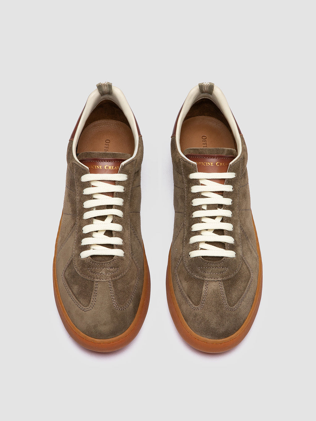 MILITIA 002 - Taupe Suede and Leather Low Top Sneakers - 1