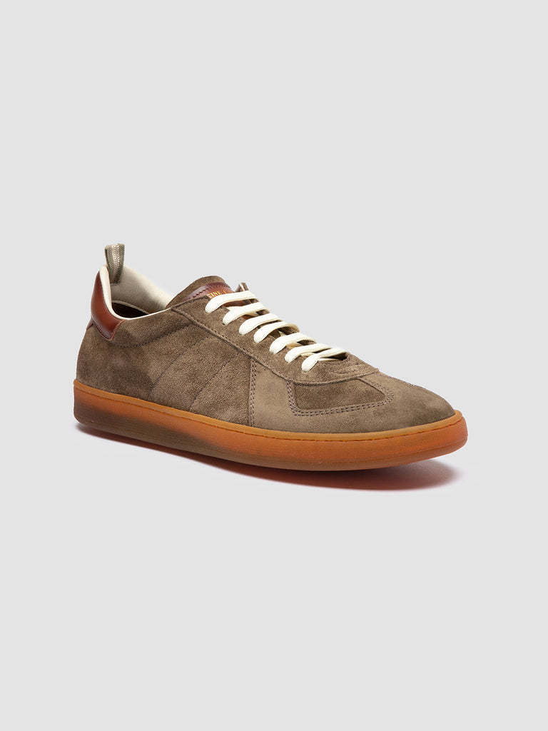 MILITIA 002 - Taupe Suede and Leather Low Top Sneakers