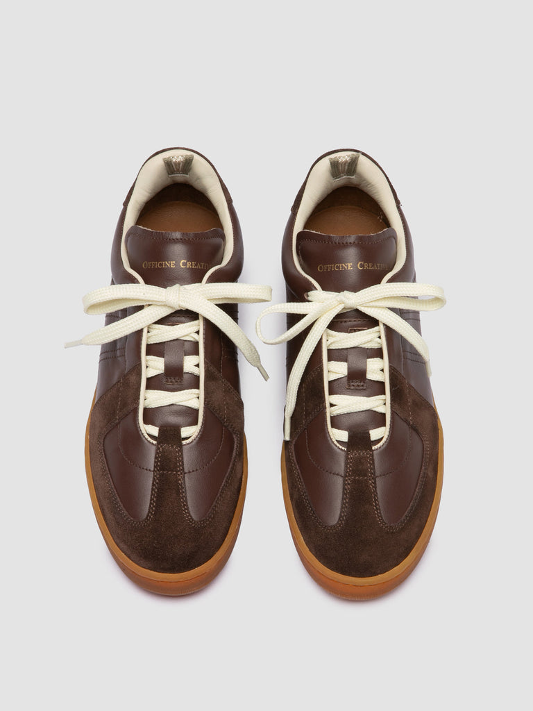 MILITIA 102 - Dark Brown Leather and Suede Sneakers-hover