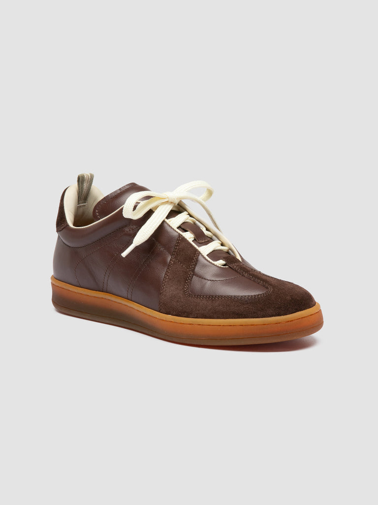 MILITIA 102 - Dark Brown Leather and Suede Sneakers