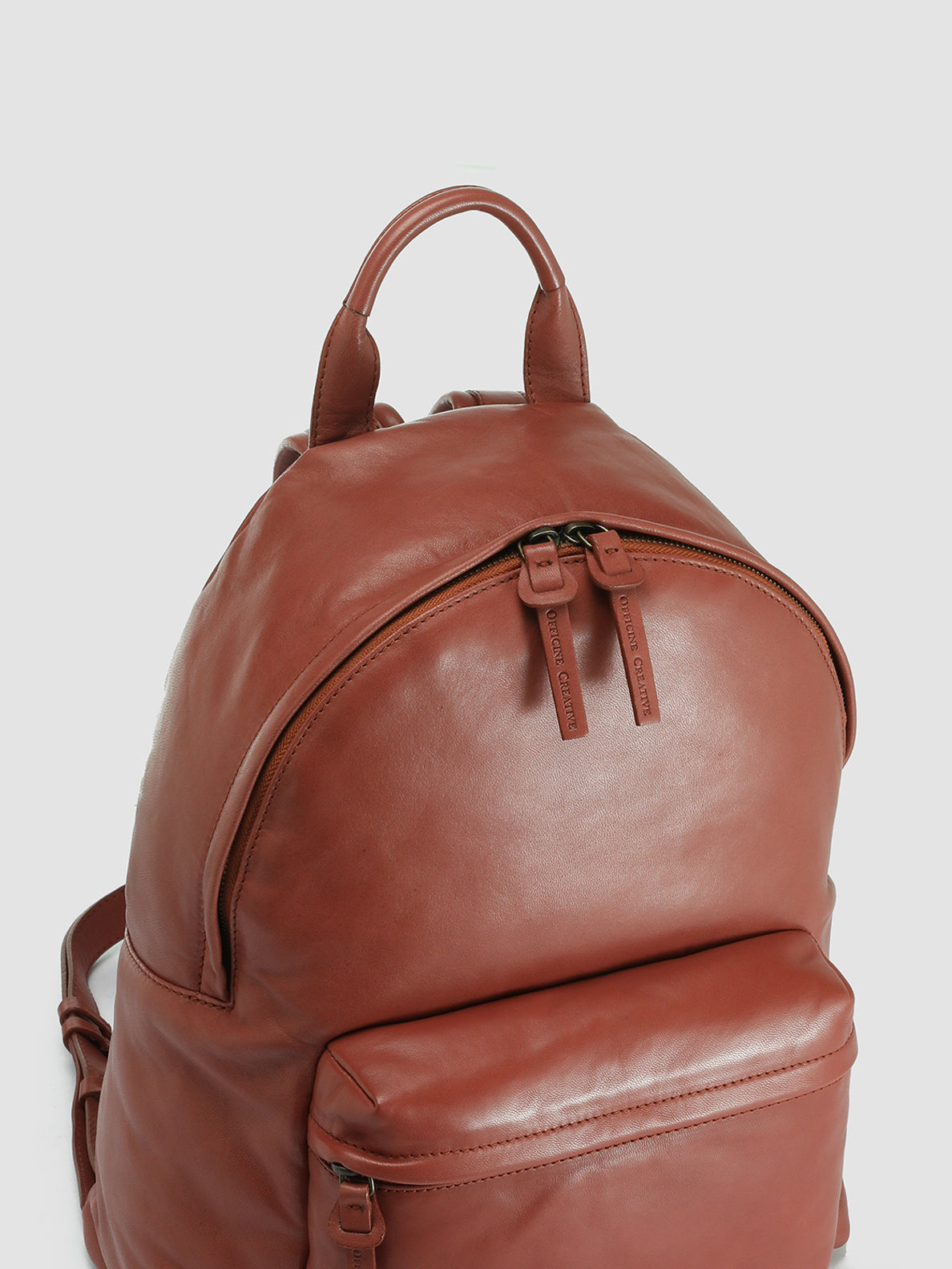 Tan leather backpack sale